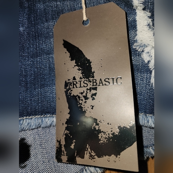 🔥nwt🔥 lacey booty shorts distressed american style iris jeans sz L left - Picture 2 of 8